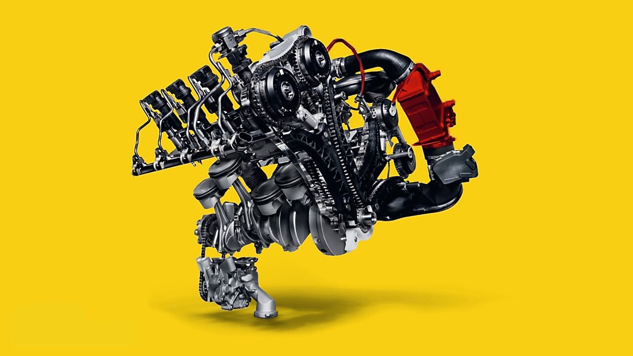 Compresor de aire de maquinaria de turboalimentación con fondo amarillo