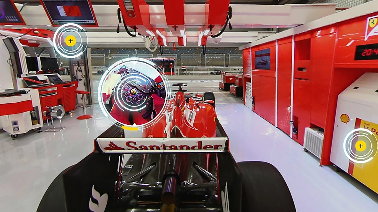 Una vista del sitio web de la escudería Ferrari